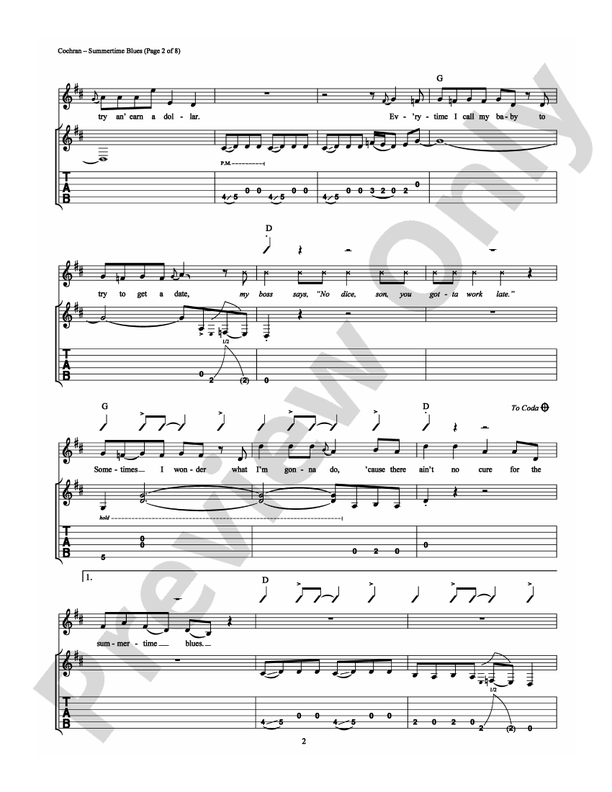 Summertime Blues - Guitar TAB (Digital Download)