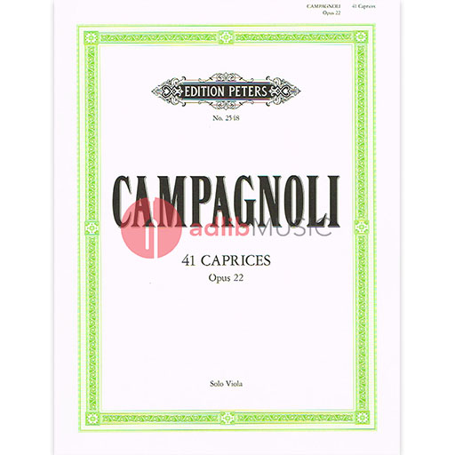 Campagnoli - 41 Caprices Op22 - Viola Solo - Peters EP2548