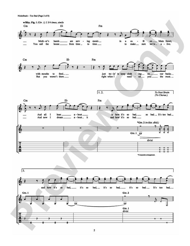 Too Bad - Guitar TAB (Digital Download)