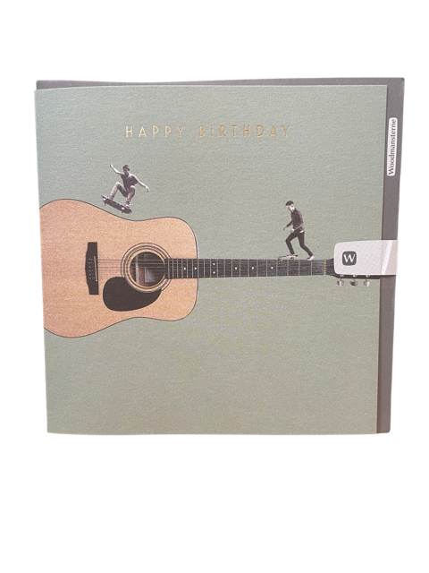 Greeting Card - Happy Birthday Skateboard on Guitar