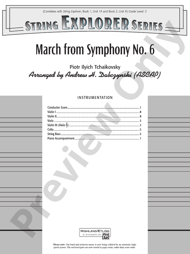 March from Symphony No. 6 – String Orchestra Conductor Score & Parts (Digital Download)