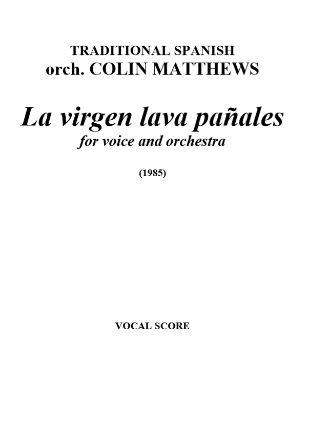 La virgen lava pañales - Vocal/Piano (Digital Download)