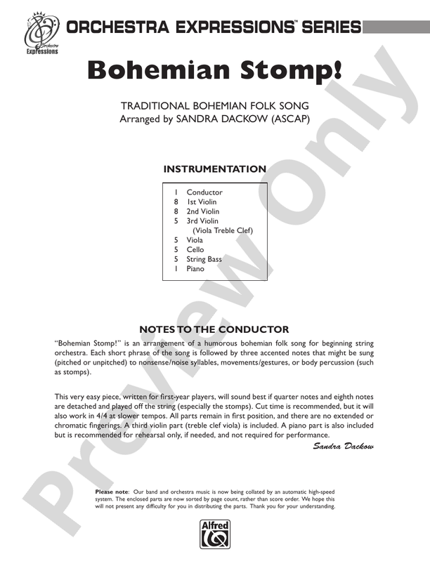Bohemian Stomp! – String Orchestra Conductor Score & Parts (Digital Download)