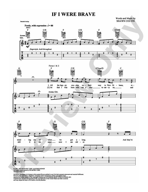 If I Were Brave - Easy Guitar (Digital Download)