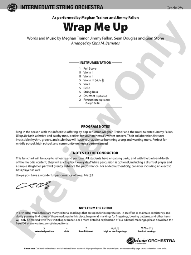 Wrap Me Up - String Orchestra Conductor Score & Parts (Digital Download)