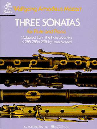 Mozart - 3 Sonatas - Flute/Piano Accompaniment Schirmer 50335070