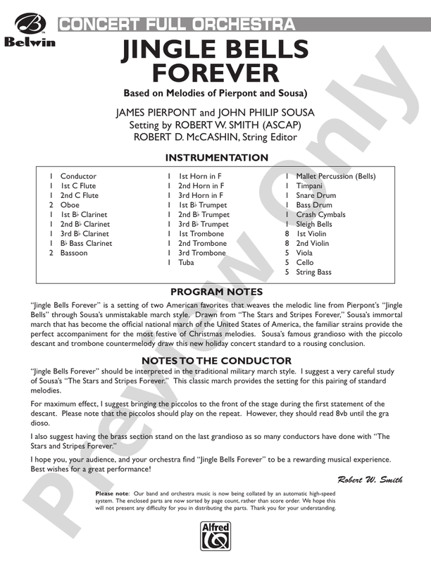 Jingle Bells Forever – Full Orchestra Conductor Score & Parts (Digital Download)