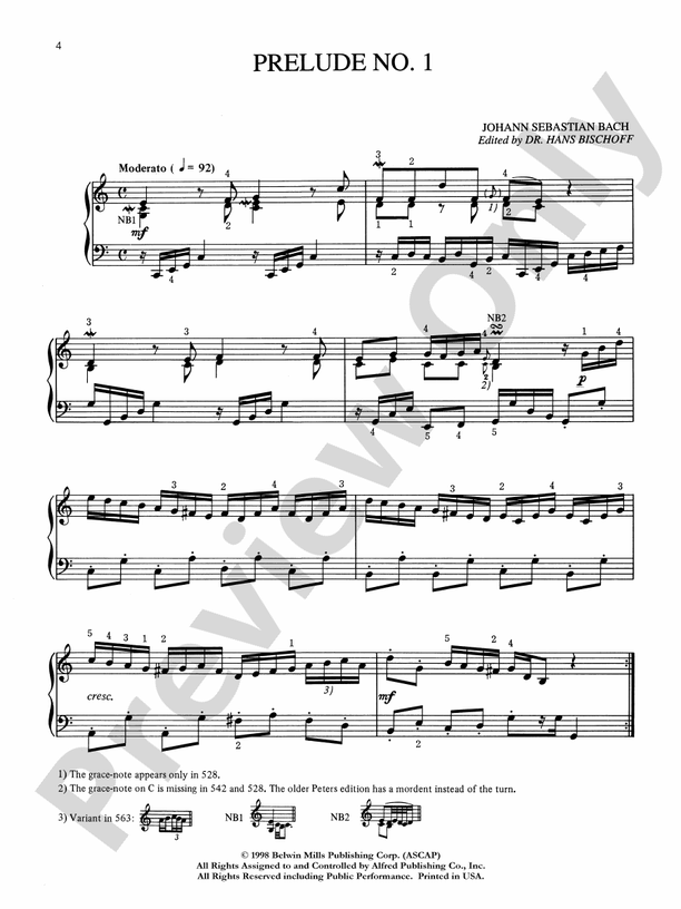 Bach - Eighteen Little Preludes (Ed. Hans Bischoff) - Piano Solo (Digital Download)