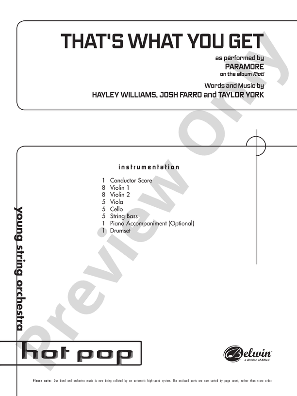 That's What You Get - String Orchestra Conductor Score & Parts (Digital Download)