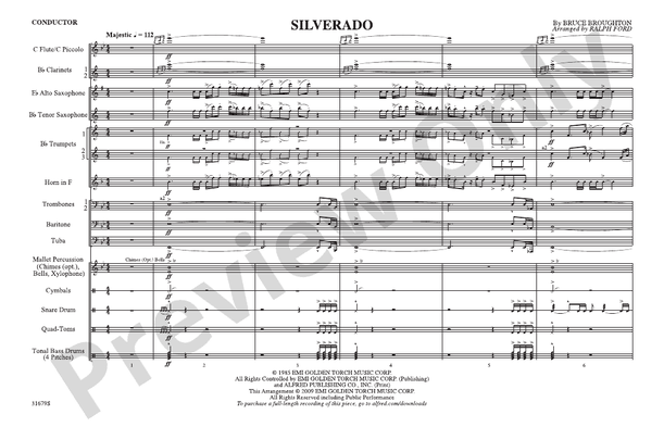 Silverado – Marching Band Conductor Score & Parts (Digital Download)