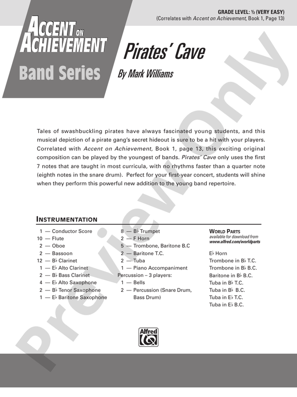 Pirates' Cave - Concert Band Conductor Score & Parts (Digital Download)