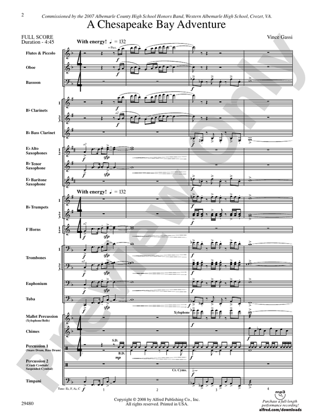 A Chesapeake Bay Adventure - Concert Band Conductor Score & Parts (Digital Download)
