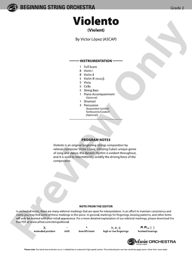 Violento - String Orchestra Conductor Score & Parts (Digital Download)