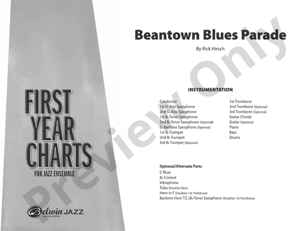Beantown Blues Parade – Jazz Ensemble Conductor Score & Parts (Digital Download)