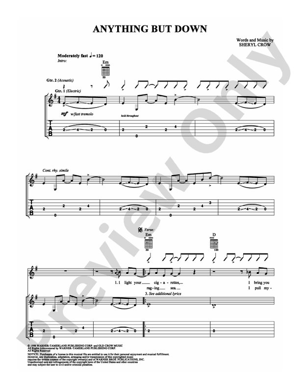 Anything But Down - Guitar TAB (Digital Download)