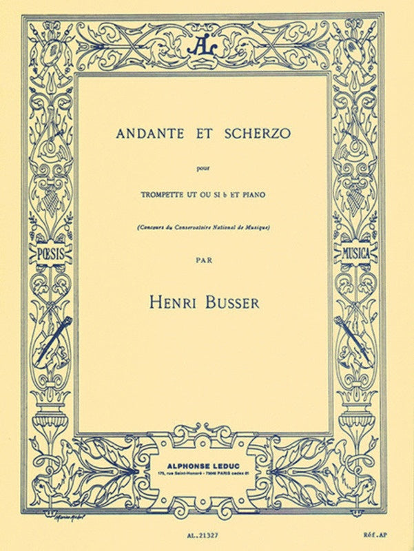 Andante & Scherzo Op.44 for Trumpet/Piano - Busser - Leduc