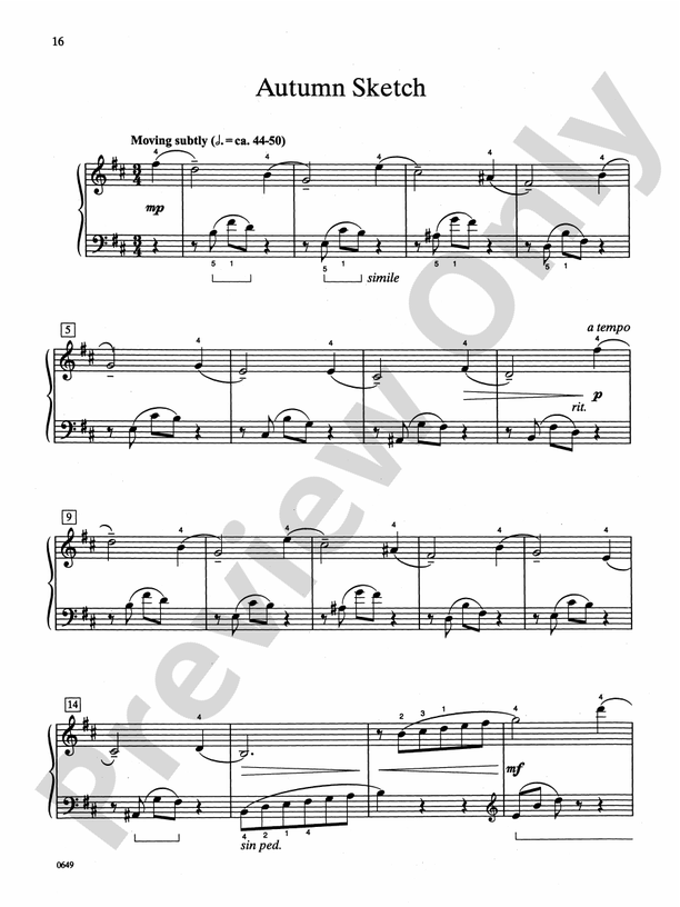 Autumn Sketch - Piano Solo (Digital Download)