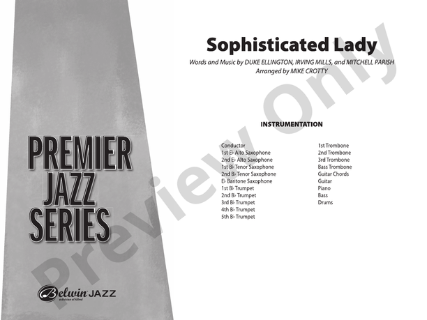 Sophisticated Lady – Jazz Ensemble Conductor Score & Parts (Digital Download)