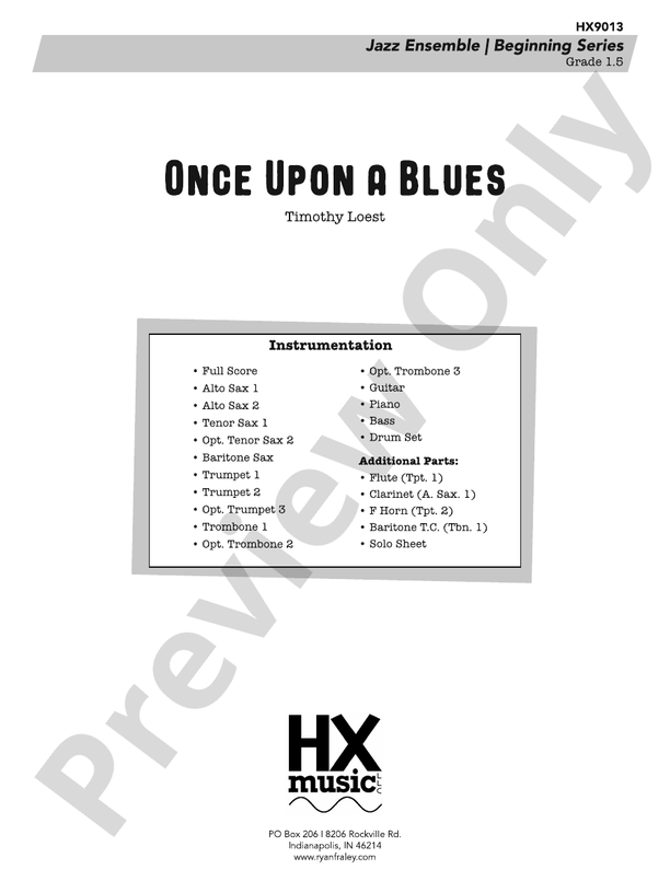 Once Upon a Blues – Jazz Ensemble Conductor Score & Parts (Digital Download)