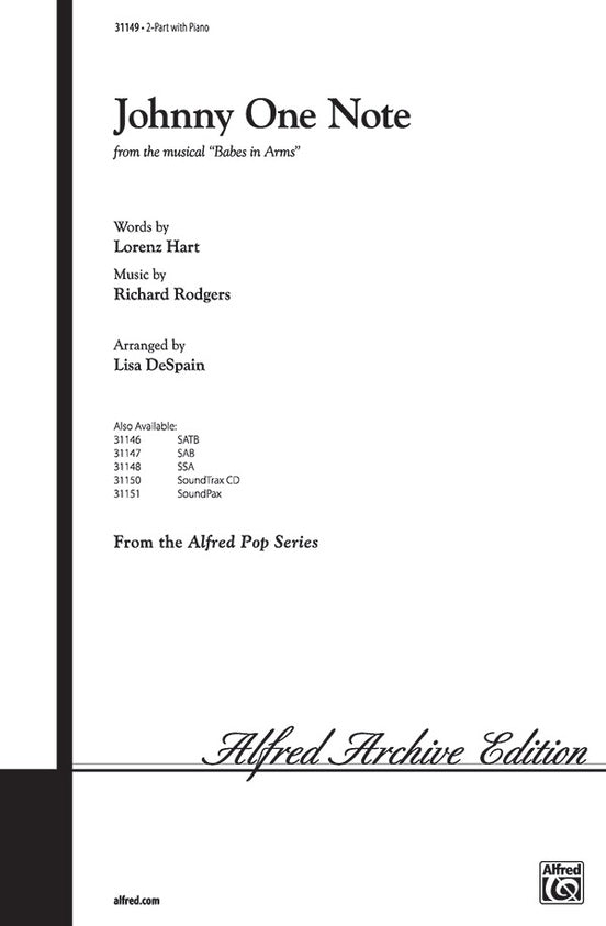Johnny One Note – 2-Part Choral Octavo (Digital Download)