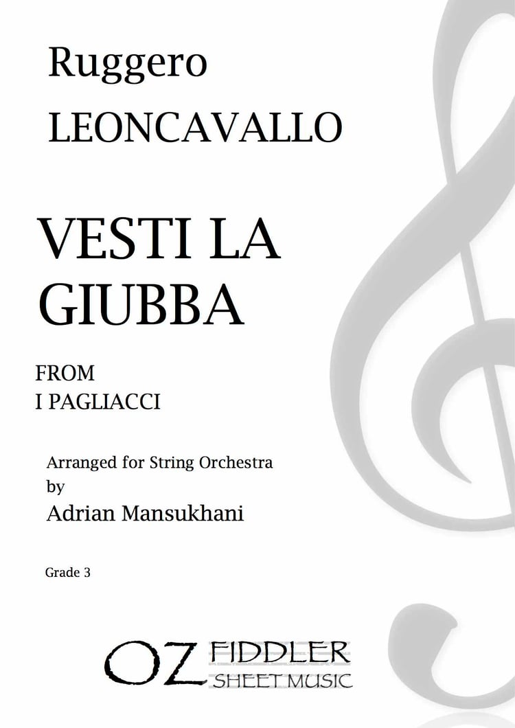 Leoncavallo - Vesti la giubba, from I Pagliacci - Arr. Adrian Mansukhani - String Orchestra (Digital Download)
