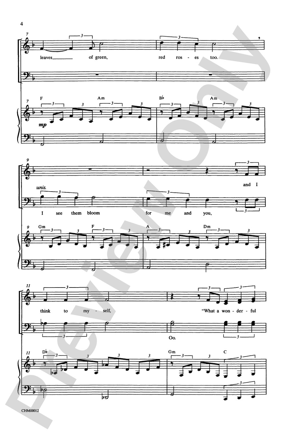 What a Wonderful World - Arr. Russell L. Robinson - SATB Choral Octavo (Digital Download)