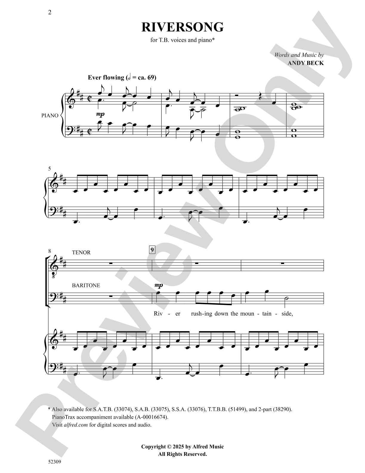 Riversong - TB Choral Octavo (Digital Download)