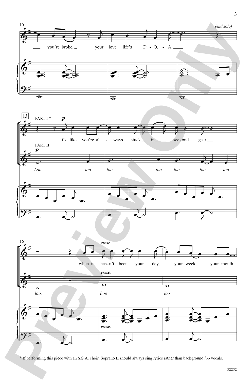 I'll Be There for You - 2-Part/SSA Choral Octavo (Digital Download)