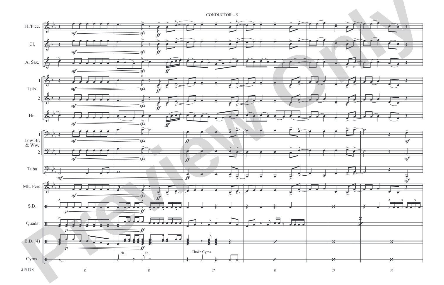 Hot N Cold– Marching Band Conductor Score & Parts (Digital Download)