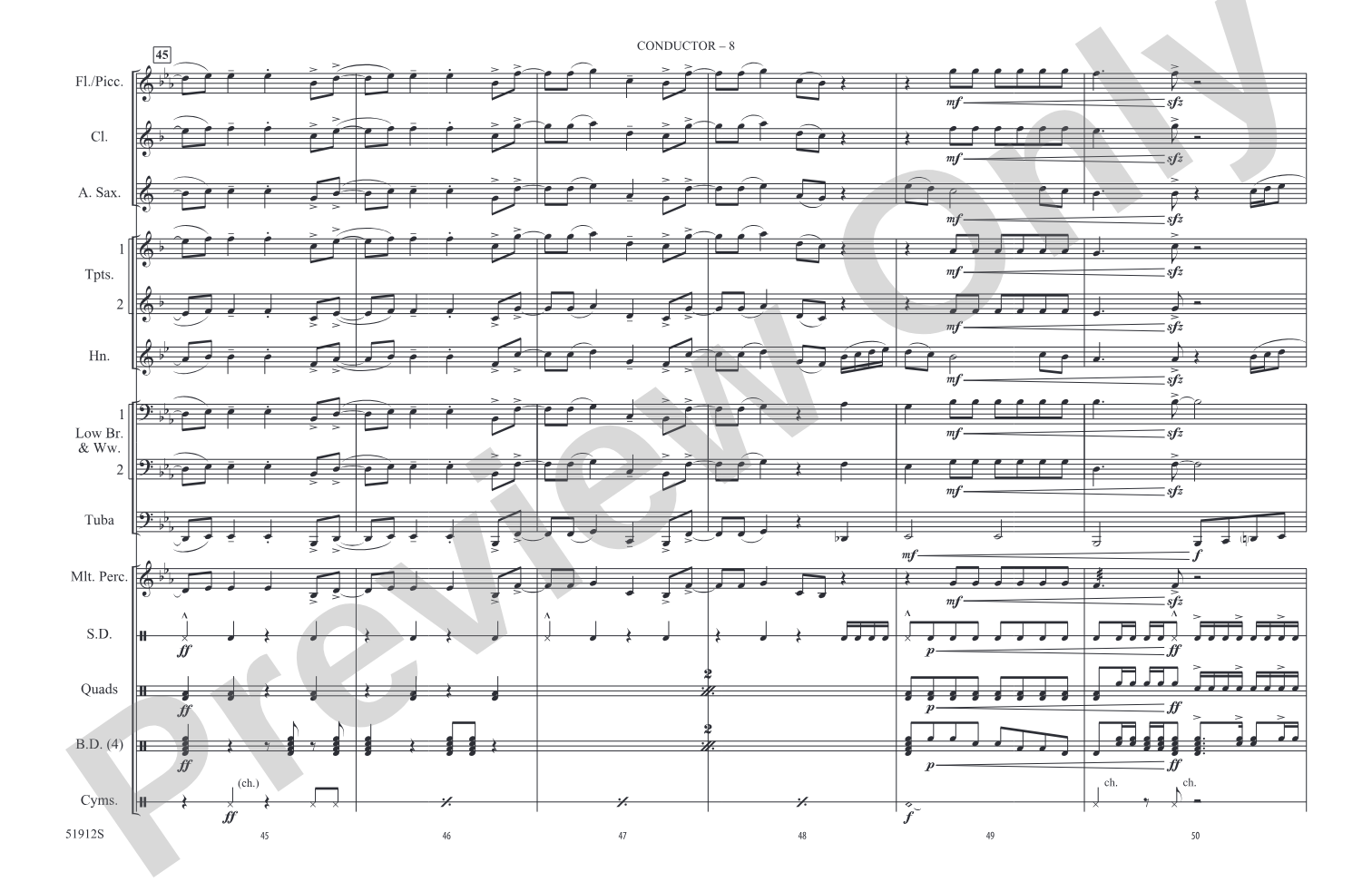 Hot N Cold– Marching Band Conductor Score & Parts (Digital Download)