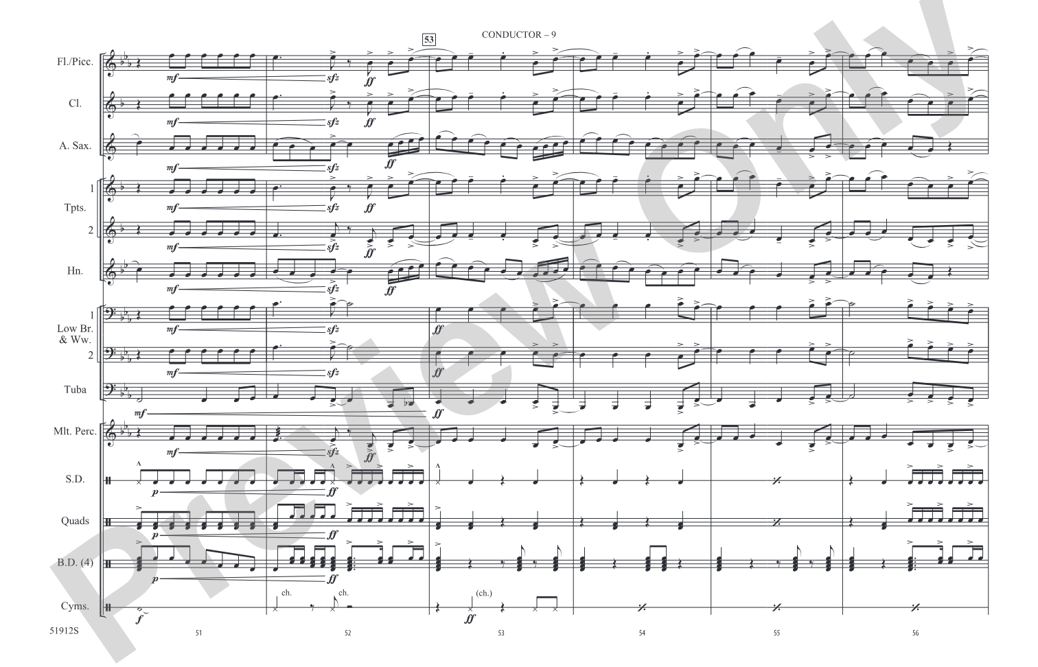 Hot N Cold– Marching Band Conductor Score & Parts (Digital Download)