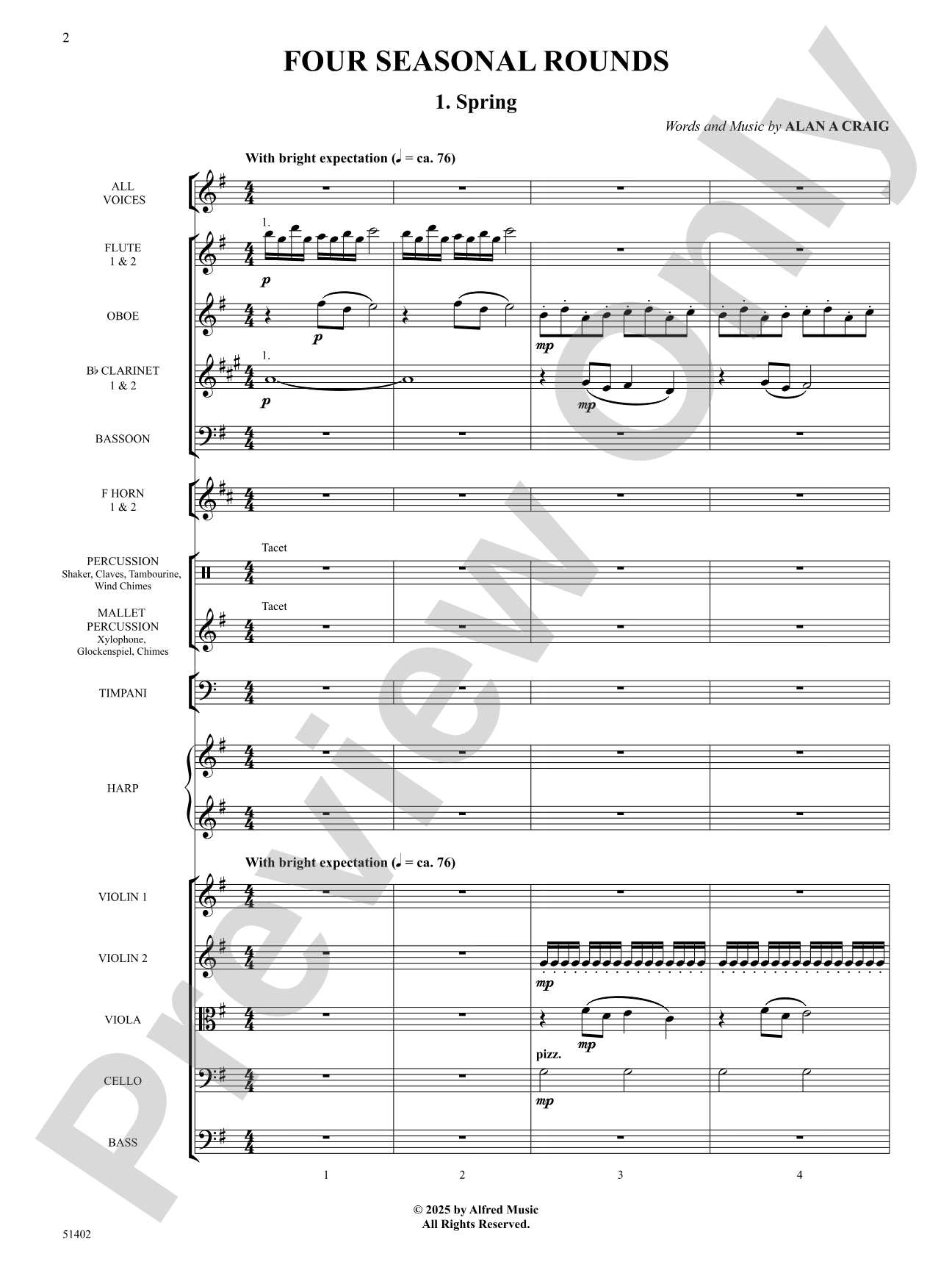 Four Seasonal Rounds - Choral Orchestration (Digital Download)