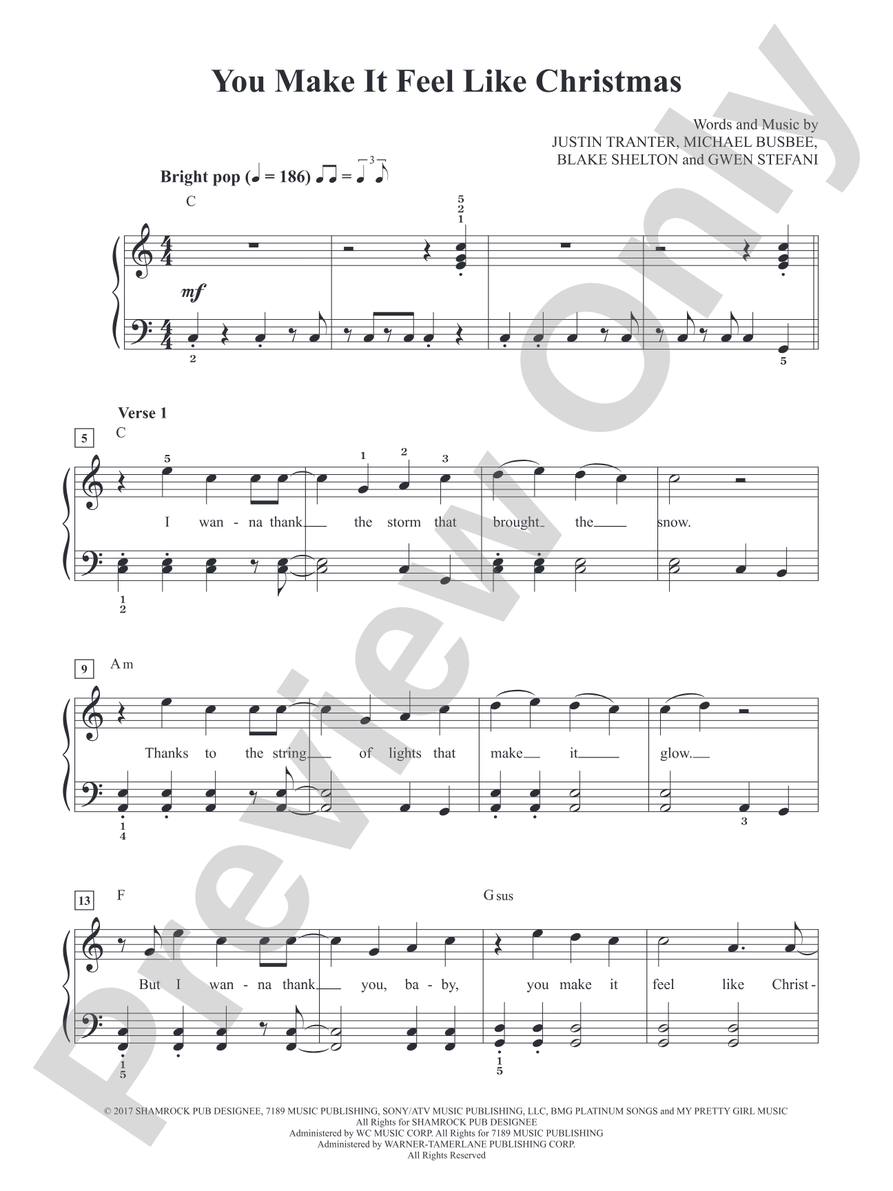 You Make It Feel Like Christmas (Gwen Stefani) - Alfreds Basic Lvl 3 - Piano/Vocal - Digital Download