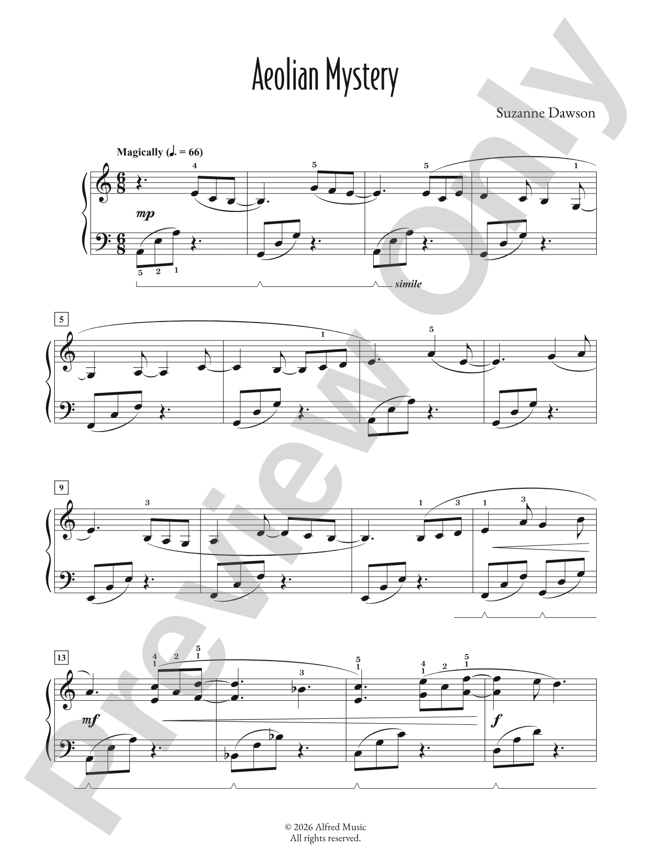 Aeolian Mystery  - Piano (Digital Download)