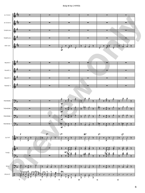 Holly & Ivy – Jazz Ensemble Conductor Score & Parts (Digital Download)