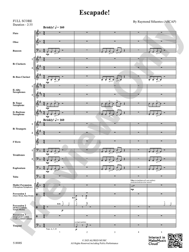 Escapade! - Concert Band Conductor Score & Parts(Digital Download)