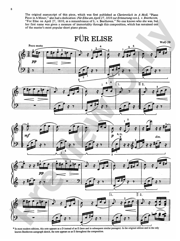 Beethoven - Beethoven: 13 of His Most Popular Piano Pieces - Piano (Digital Download)