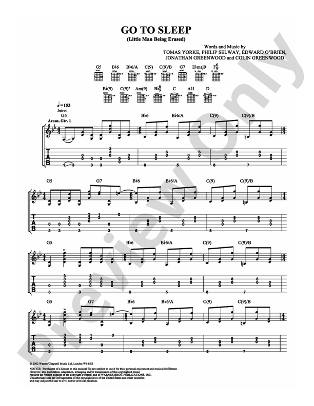 Go to Sleep - Guitar TAB (Digital Download)