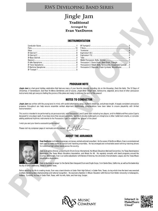 Jingle Jam - Concert Band Conductor Score & Parts(Digital Download)