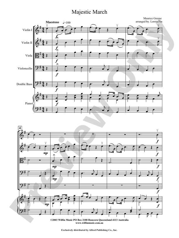 Majestic March - Arr. Loreta Fin – String Orchestra Conductor Score & Parts (Digital Download)
