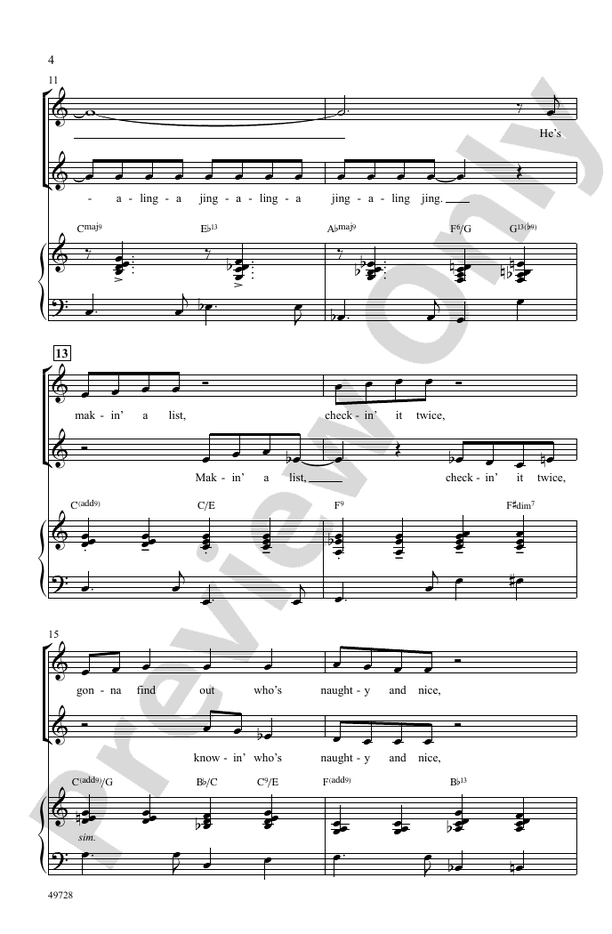 Santa Claus Is Comin' to Town (Arr. Kirby Shaw) - 2 Part Treble Choral Octavo (Digital Download)