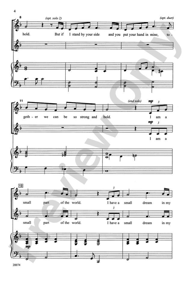 I Am a Small Part of the World – SSA Choral Octavo (Digital Download)