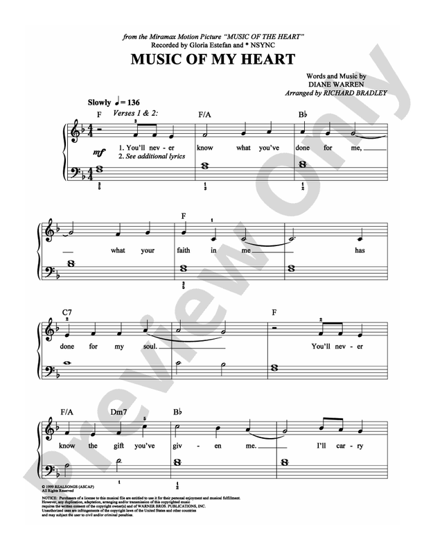 Music Of My Heart - Arr. Richard Bradley (DSM-PS-0008178) - Easy Piano (Digital Download)