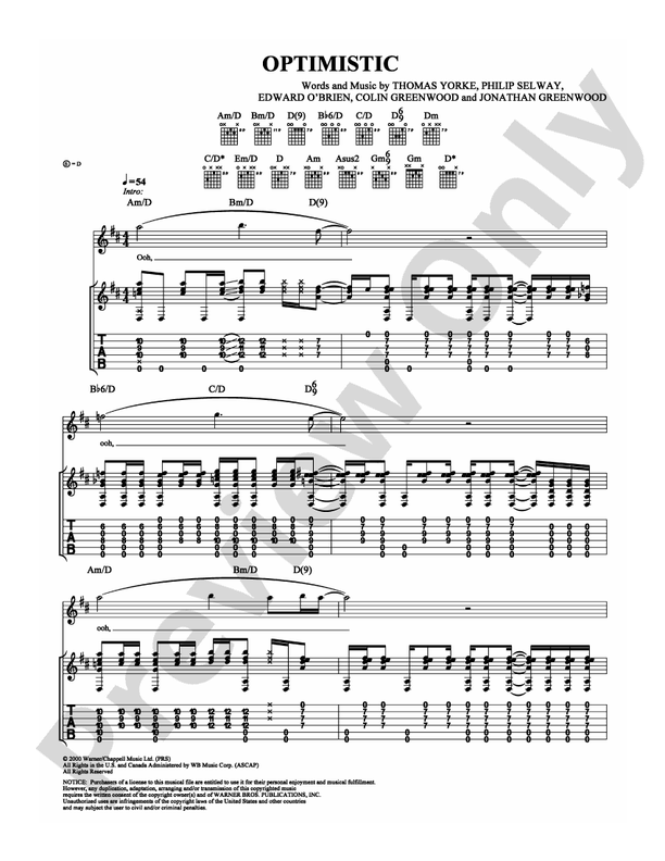 Optimistic - Guitar TAB (Digital Download)