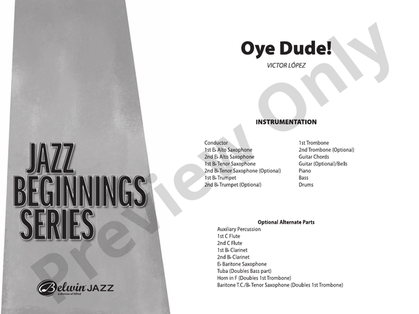 Oye Dude! - Jazz Ensemble Conductor Score & Parts(Digital Download)