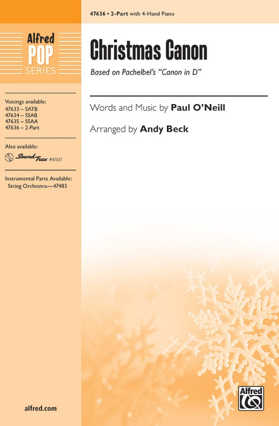 Christmas Canon - Arr. Andy Beck – 2-Part Choral Octavo (Digital Download)