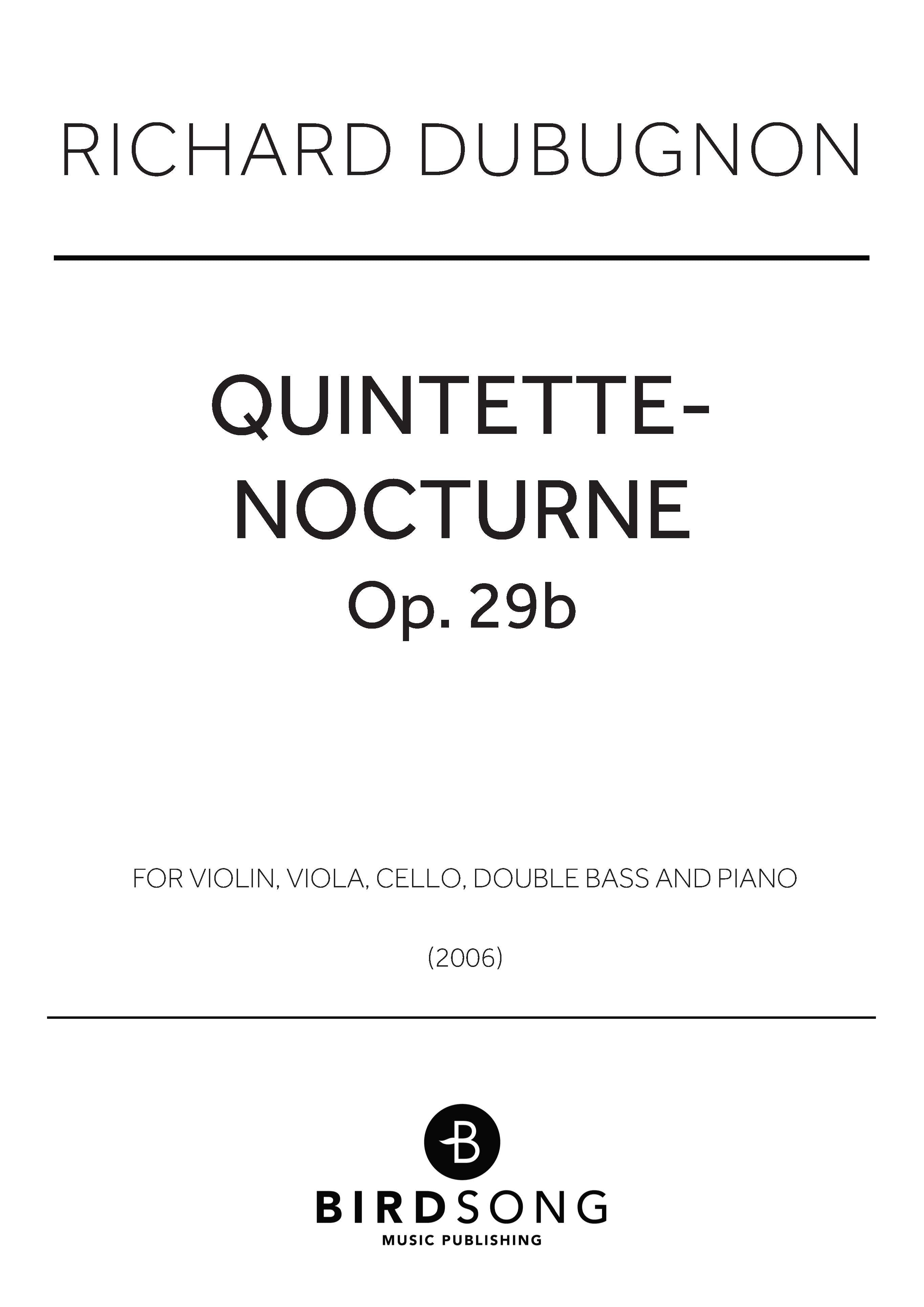 Quintette-Nocturne - Piano Quintet (Digital Download)