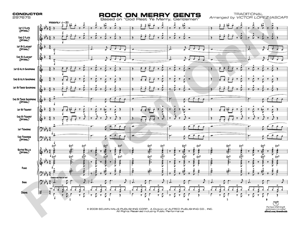Rock On Merry Gents - Jazz Ensemble Conductor Score & Parts (Digital Download)