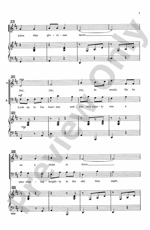 Joy to the World – 3 Part Mixed Choral Octavo (Digital Download)