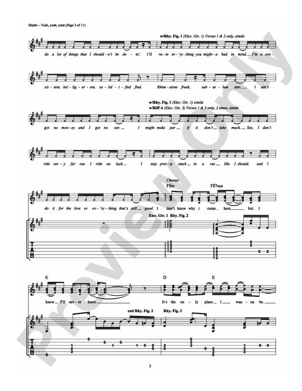 Yeah, Yeah, Yeah - Guitar TAB (Digital Download)